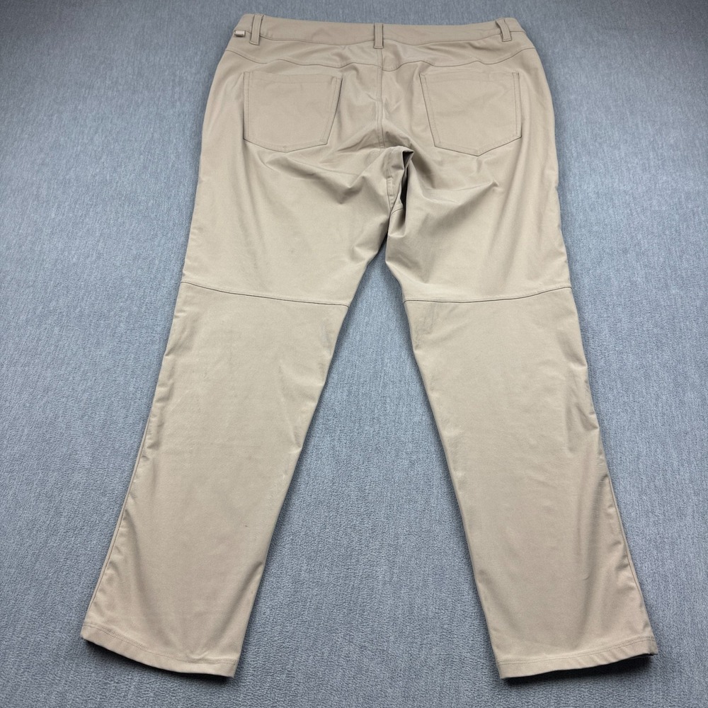 Lululemon Pants Men 38 Beige ABC Slim Fit 30"‎ Warpstreme Flat Front M5972S - Picture 12 of 13